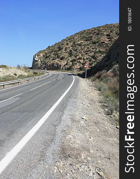 Spanish road autovia highway mountain. Spanish road autovia highway mountain