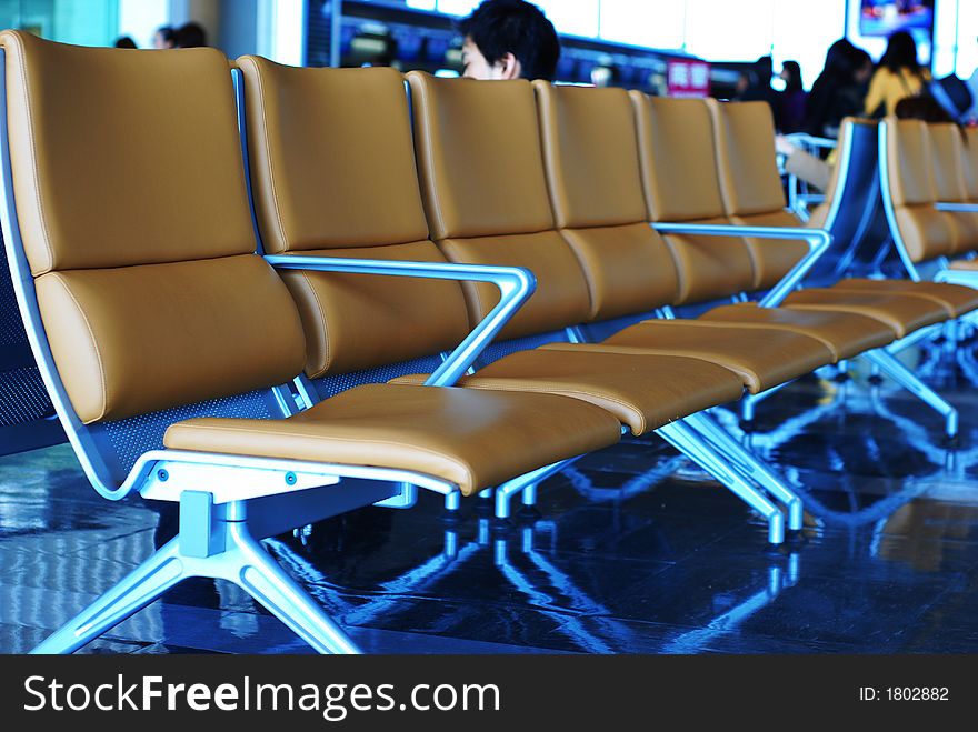 Rest Chairs for international passengers in an Airport