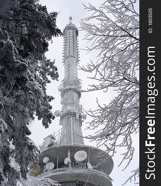 Tv tower, technology and telecommunication