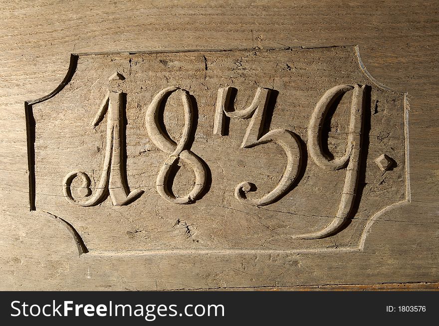 Detail of engraved wood in an old house