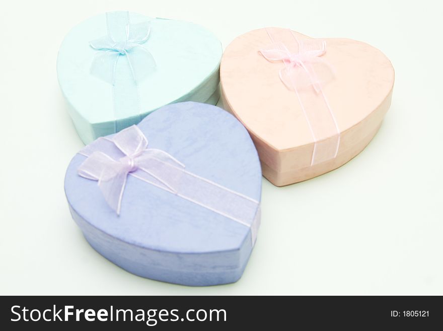 Heart shaped Gift Box with Ribbon. Heart shaped Gift Box with Ribbon