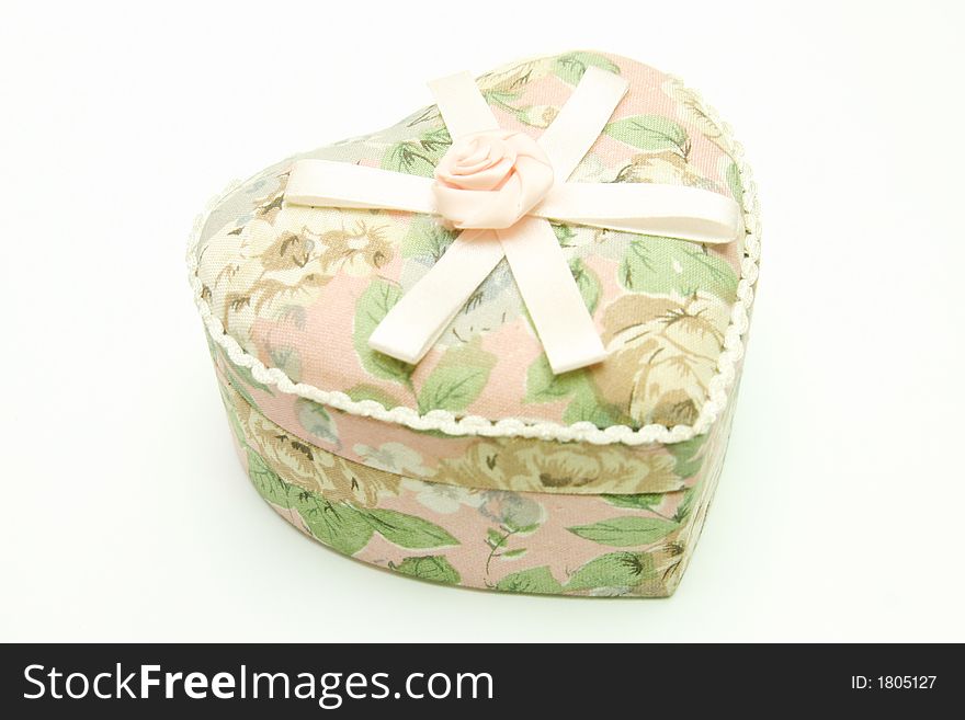 Flora Heart shaped Gift Box with Ribbon. Flora Heart shaped Gift Box with Ribbon