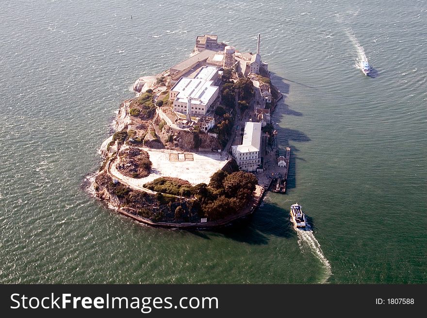 Aerial view of Alcatraz - Bay Area, San Francisco