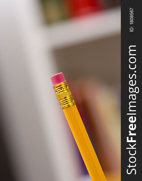 Pencil eraser on office background