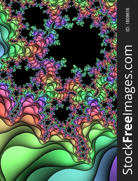 A colorful pattern of fractal light. A colorful pattern of fractal light