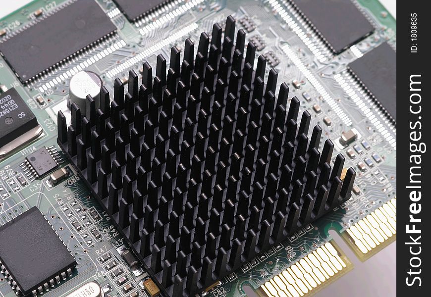 Close up of black spiked heat sink. Close up of black spiked heat sink