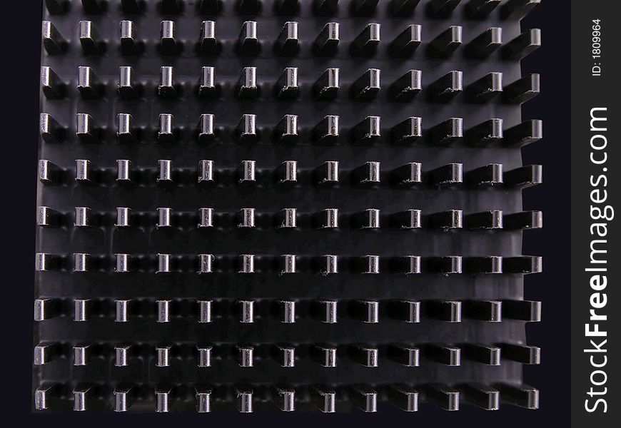 Close up of black spiked heat sink. Close up of black spiked heat sink