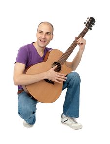 Man With Acoustic Guitar Stock Image Man With Acoustic Guitar Stock Image