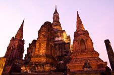 Twilight At Sukhothai Historical Park,Thailand Stock Photography Twilight At Sukhothai Historical Park,Thailand Stock Photography