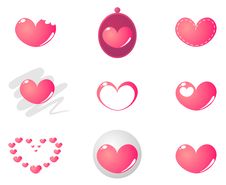 9 Cute Pink Hearts Vector Set Royalty Free Stock Images 9 Cute Pink Hearts Vector Set Royalty Free Stock Images