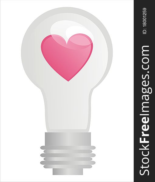 Lamp with pink heart inside