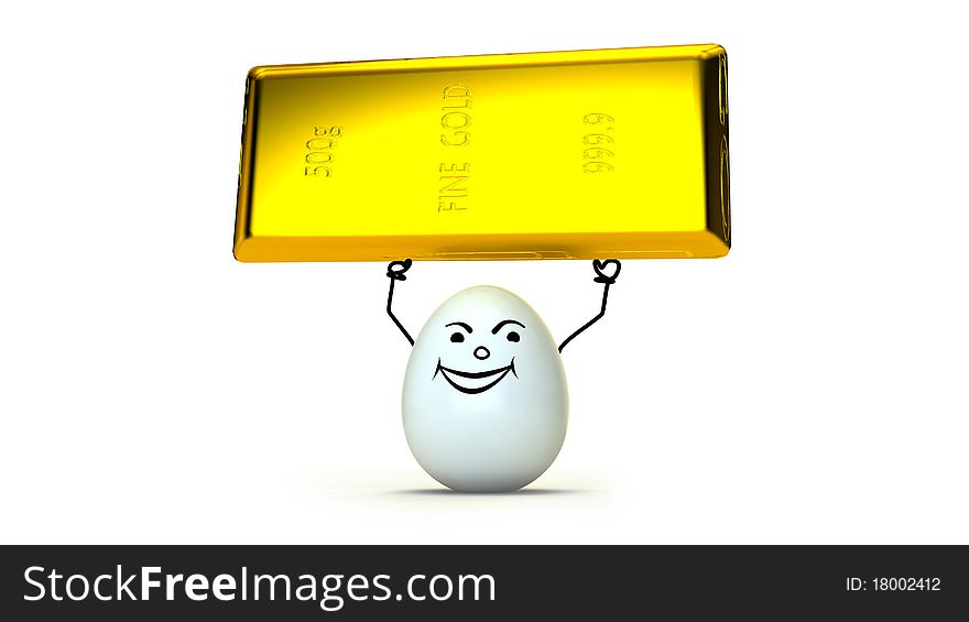 One is holding gold bar displaying golden fortune