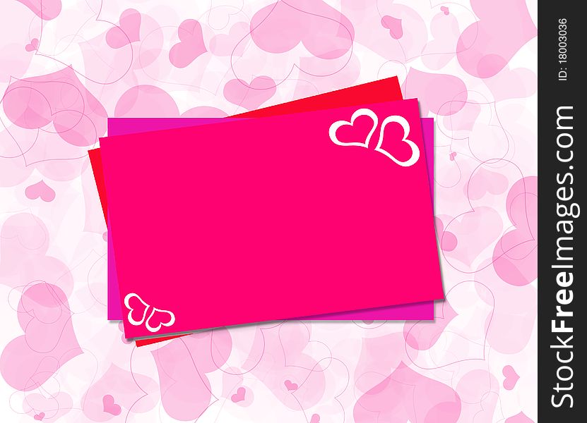 Valentine card in the background with hearts. Valentine card in the background with hearts