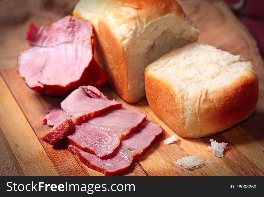 A Piece Of Delicious Ham And Bread
