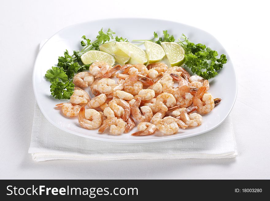 Shrimps with lime