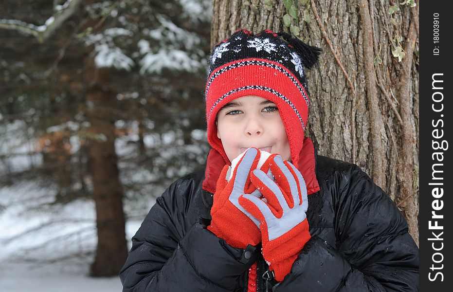 Child With Snowball