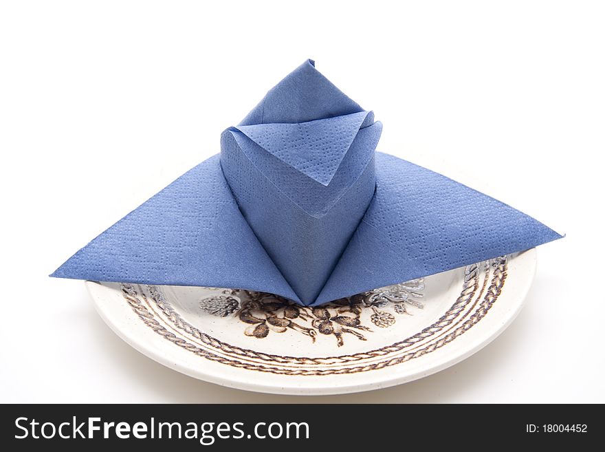 Blue Napkin Folded