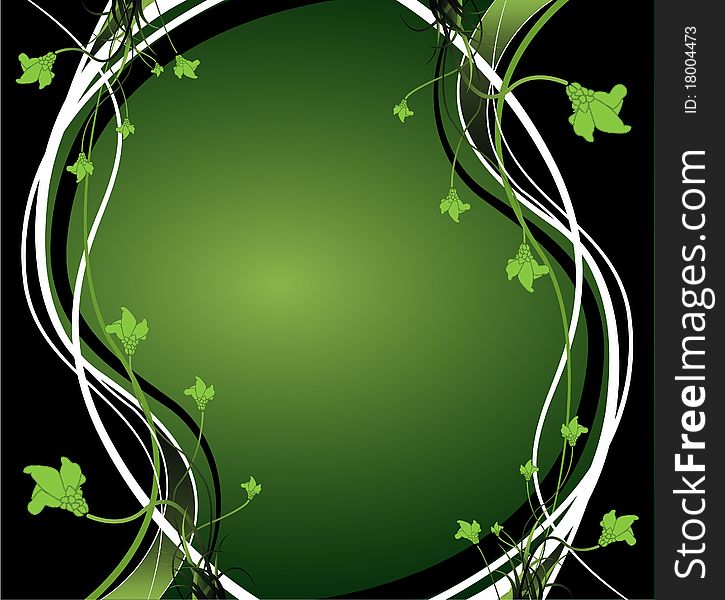 Abstract Green Floral Vector Background