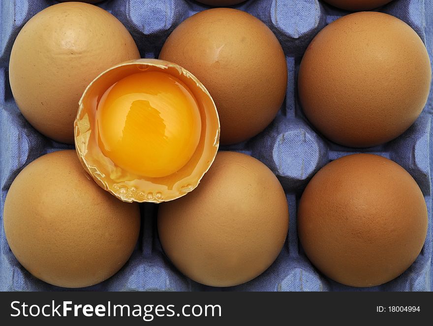 Eggs in tray from top view. Eggs in tray from top view