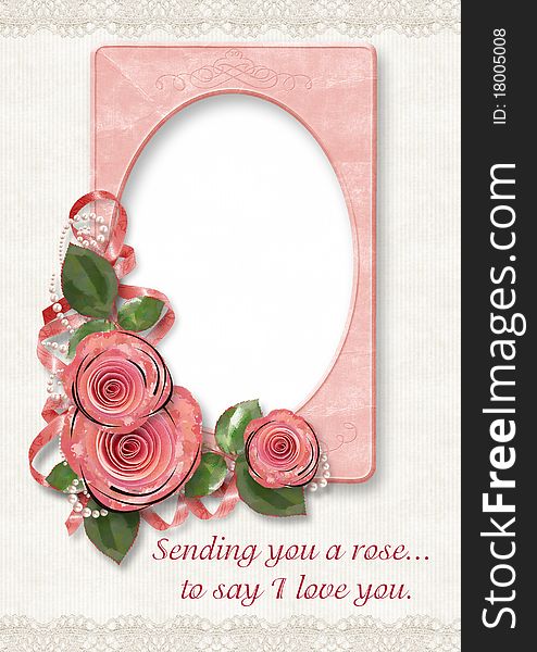 Victorian background with flowers and space for text or photo. Victorian background with flowers and space for text or photo