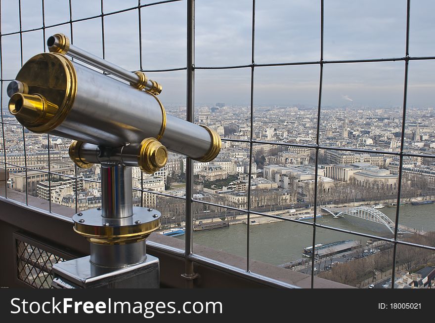 Photo made from the second level of Eiffel tower. Photo made from the second level of Eiffel tower