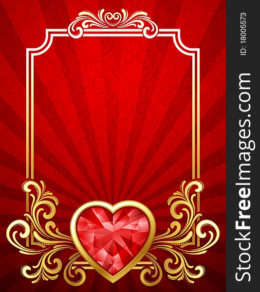 Vector illustration - Valentine's day background with gems