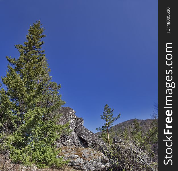 Russia, Southern Ural, Bashkortostan, Nature of the Southern Ural, spring in mountains. Russia, Southern Ural, Bashkortostan, Nature of the Southern Ural, spring in mountains.