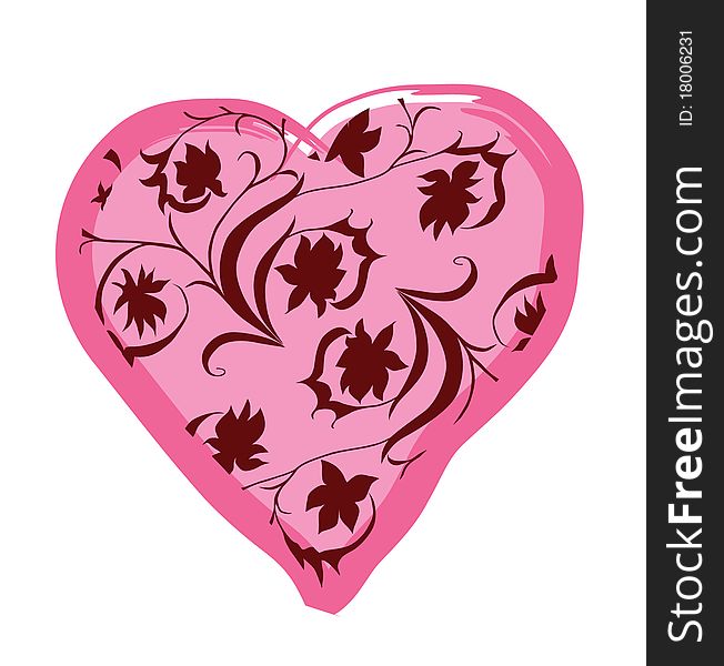 Abstract floral heart for valentine's day, symbol of love