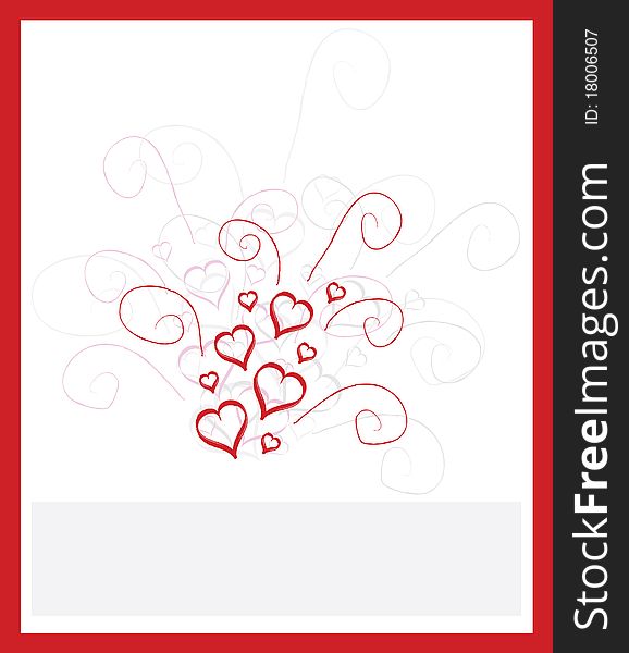 Valentine's day card with abstract hearts and space for text