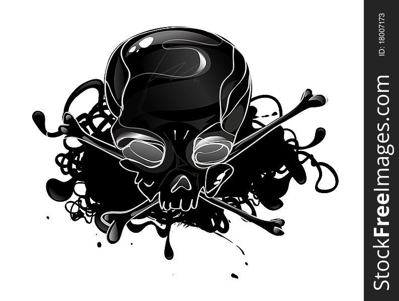 Skull with crossbones on grunge background