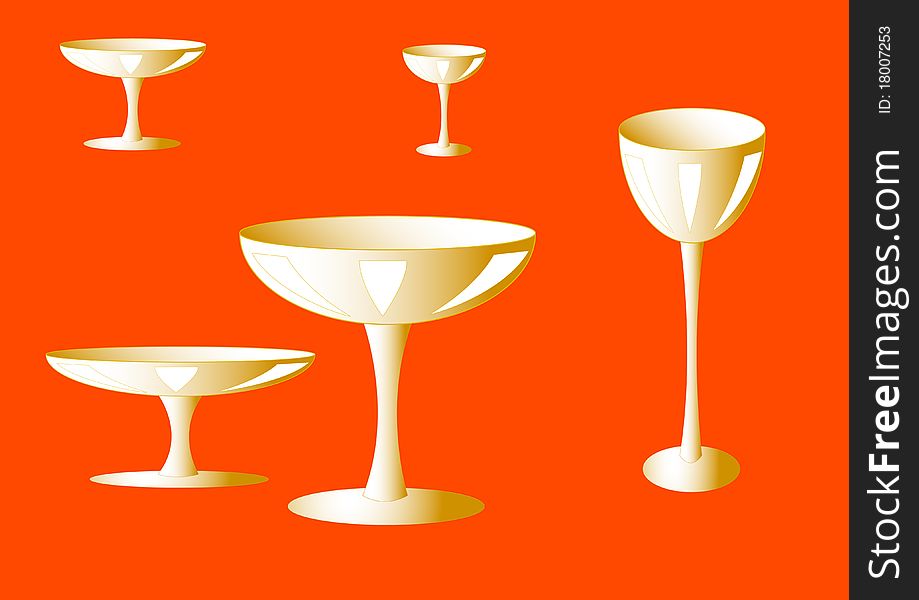 A variety of bowls glasses for different drinks and objectives. A variety of bowls glasses for different drinks and objectives