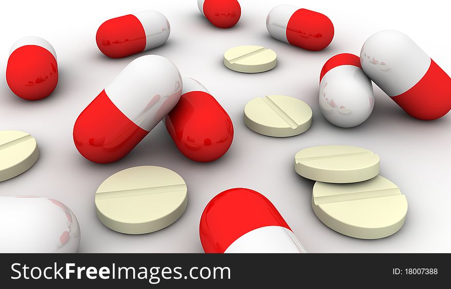 Pills Concept in 3D style