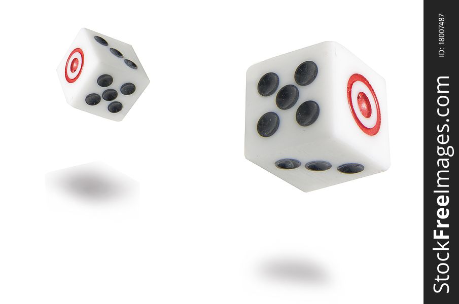 Stacked dice, includes clipping path