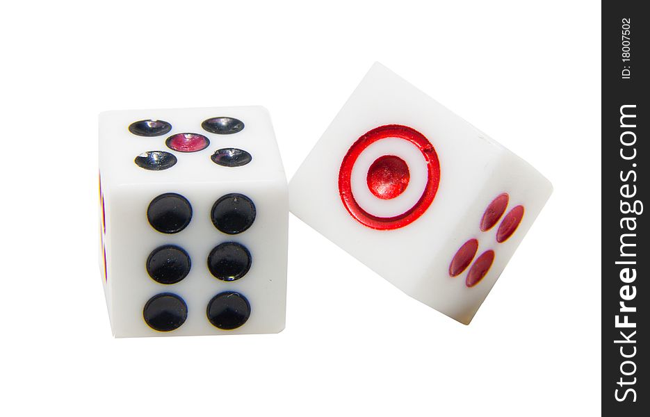 Stacked dice, includes clipping path