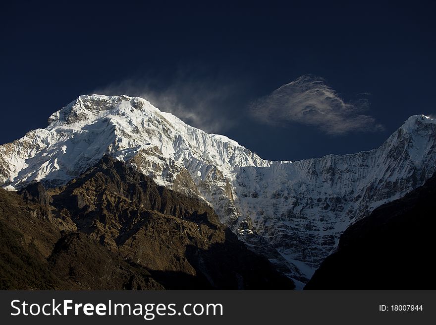 South Summit Of Anapurna At First Light
