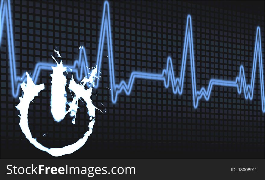 Abstract On Off Button Heartbeat Background