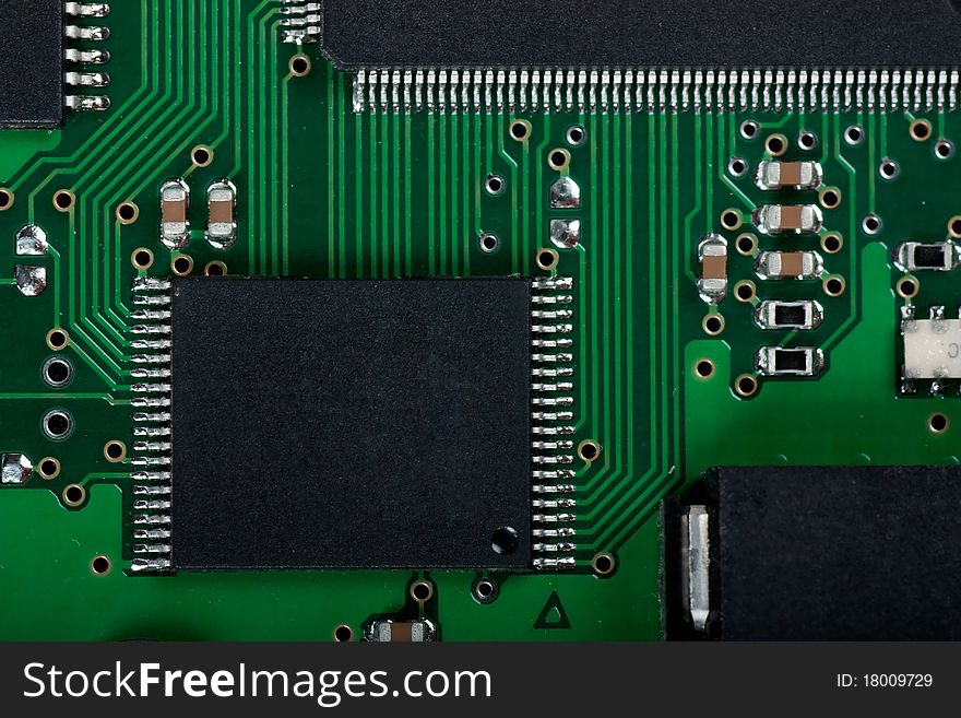 Macro view of electronic circuit board