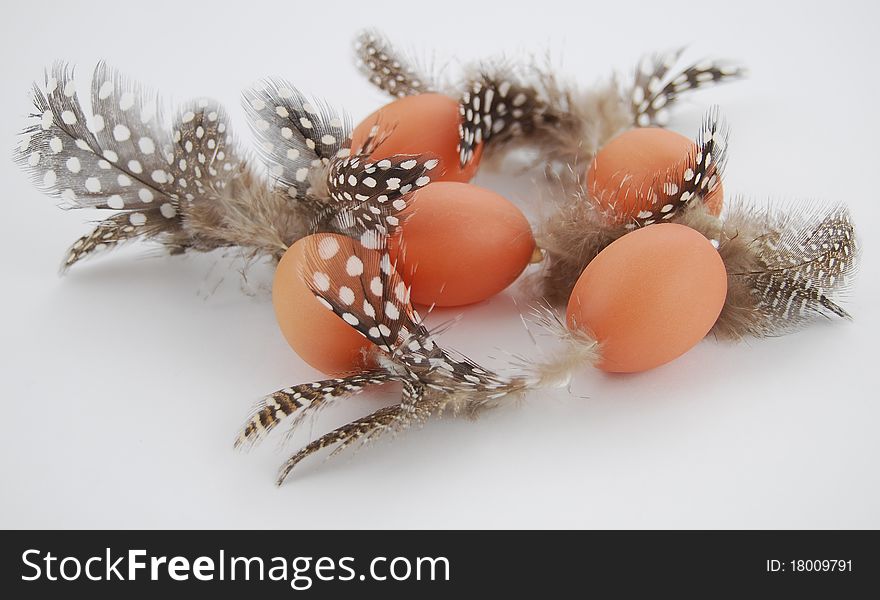 Easter still life on white background, eggs. Easter still life on white background, eggs.