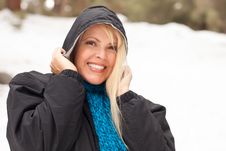 Attractive Woman Having Fun In The Snow Royalty Free Stock Photos Attractive Woman Having Fun In The Snow Royalty Free Stock Photos