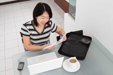 Smiling Working Woman Royalty Free Stock Photo Smiling Working Woman Royalty Free Stock Photo