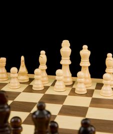 Chess Piece On Board Isolated On Black Stock Photo Chess Piece On Board Isolated On Black Stock Photo