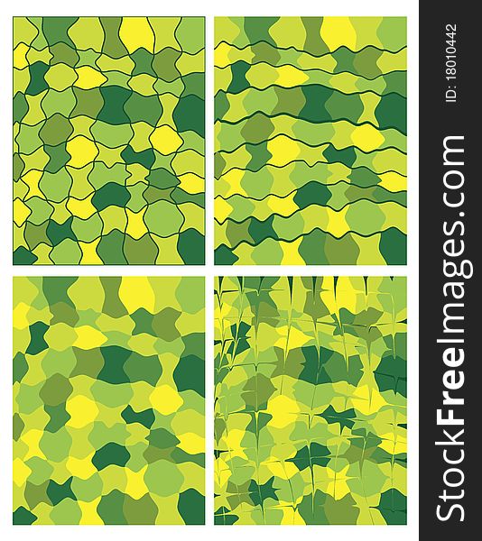 Green patterns, abstract vector art illustration