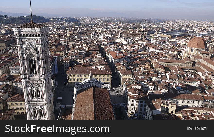 View of rooftops in Florence, Italy. View of rooftops in Florence, Italy