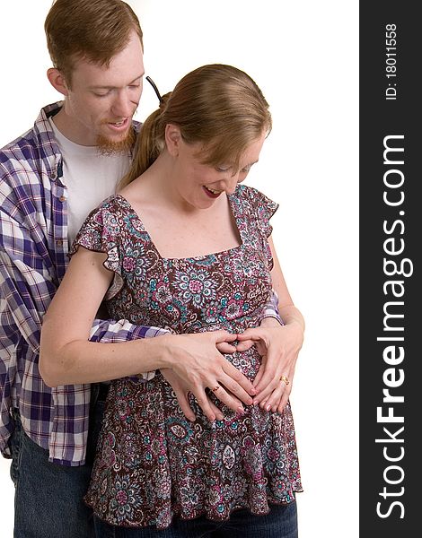 A young couple expecting their first child