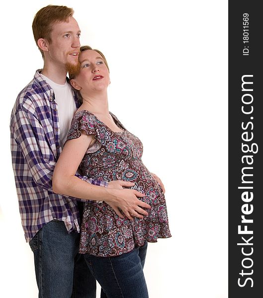A young couple expecting their first child
