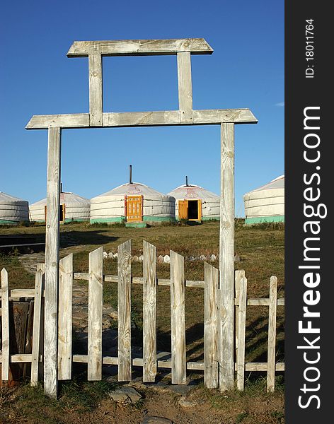 Camp gate in Mongolia
