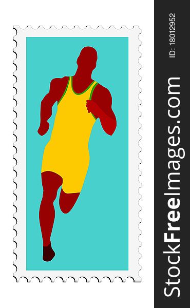 Athletics. Vector Stamp