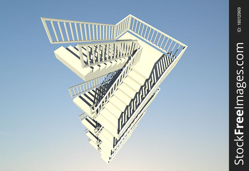 The flight of stairs leading up, down, in a house in which people descend and ascend. The flight of stairs leading up, down, in a house in which people descend and ascend