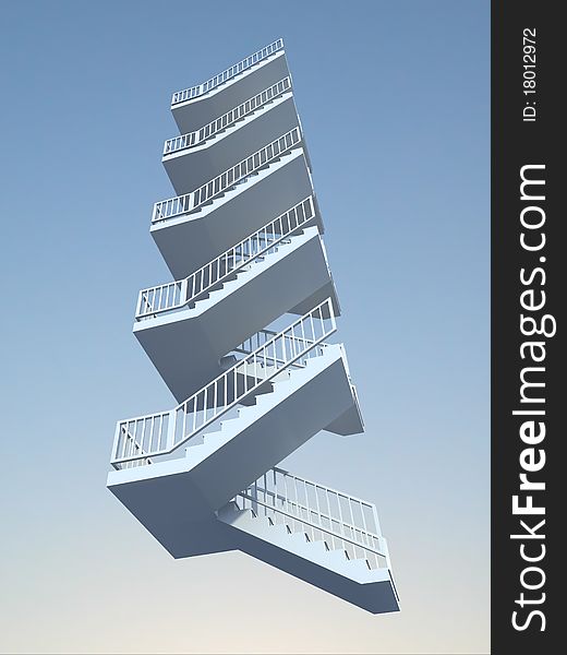 The flight of stairs leading up, down, in a house in which people descend and ascend. The flight of stairs leading up, down, in a house in which people descend and ascend