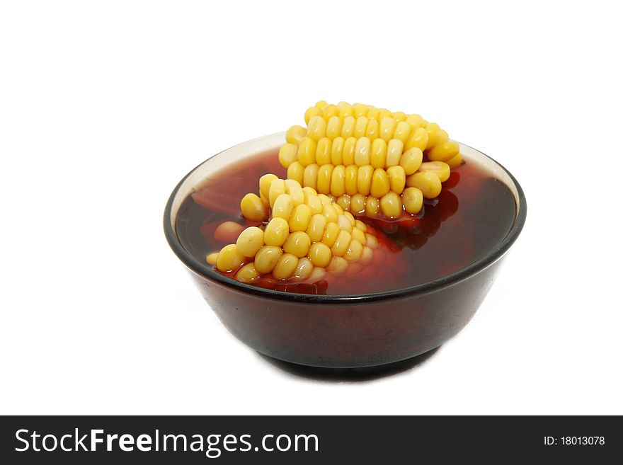 Beet root soup with corn for healthy diet.